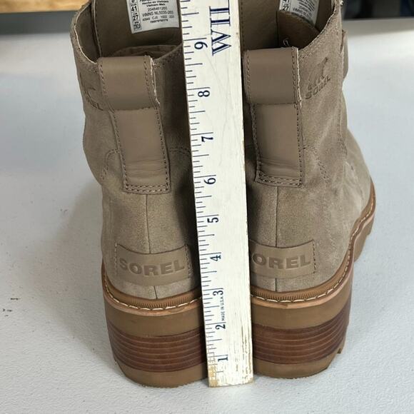 Sorel Joan Boots Women's Size 10 Tan Leather Suede Combat Waterproof Now Lace - Picture 8 of 14
